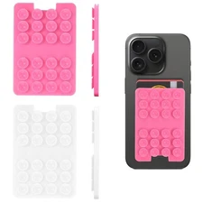 2 PCS Self Adhesive Suction Cup Phone Grip Multi-purpose Silicone Phone Pocke...