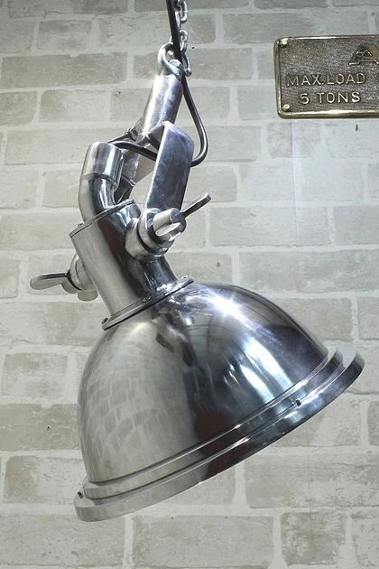 Antigua Lámpara Colgante de Aluminio Art Deco | Lámpara de Techo Colgante con Llave Ajustable Foto 4 de 4