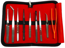 9-pc Tweezers Set Assorted Shapes Jewelry Making Bead Working Tools Assortment