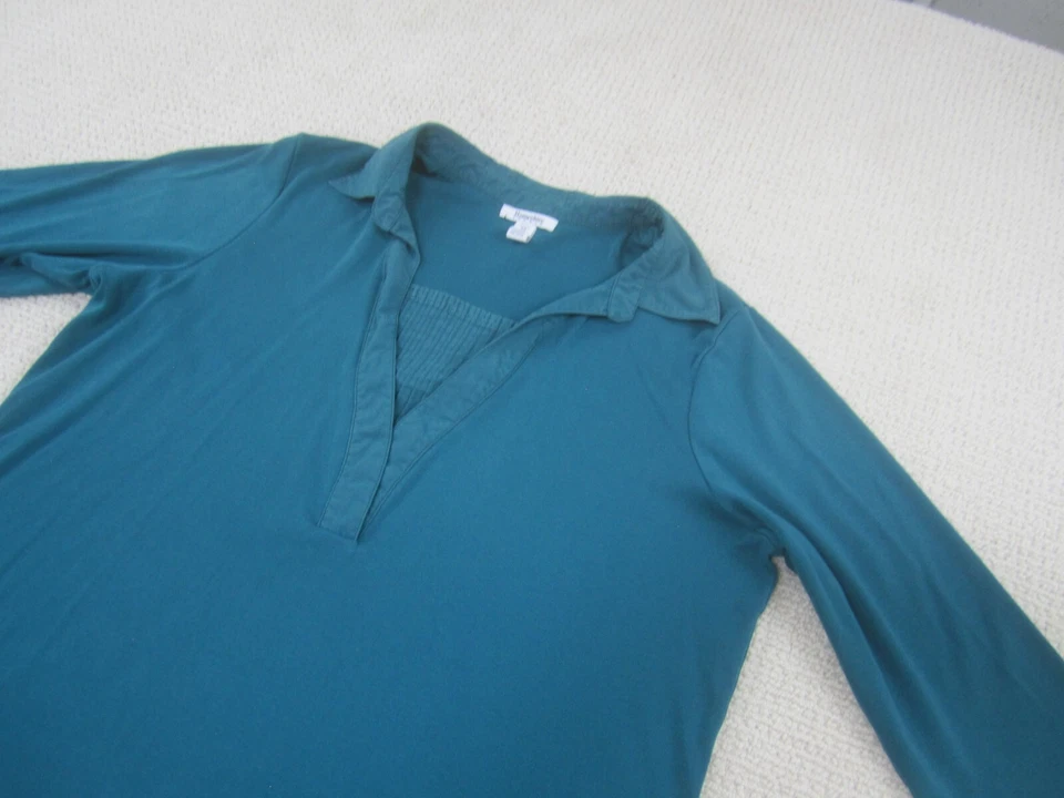 Camisa Hampshire Studio Mujer 2X Plus Manga 3/4 Informal Top Blusa Cuello Foto 2 de 4