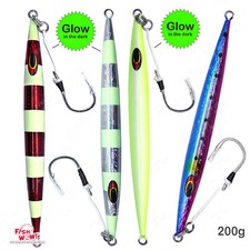 Fish WOW! 200g High Pitch Speed Deep Drop Jig 7oz fast speed bait BKK hook New
