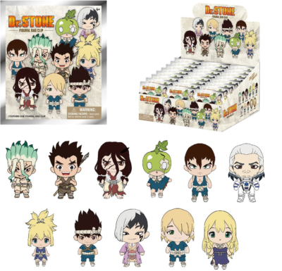 DR. STONE SERIES 1 FIGURAL BAG CLIP DISPLAY BOX OF 24 NEW TY3024D