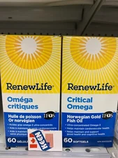 QTY:2),RE Critical Omega Norwegian Gold, Fish Oil and Omega 3's,60 Count,Exp26DE