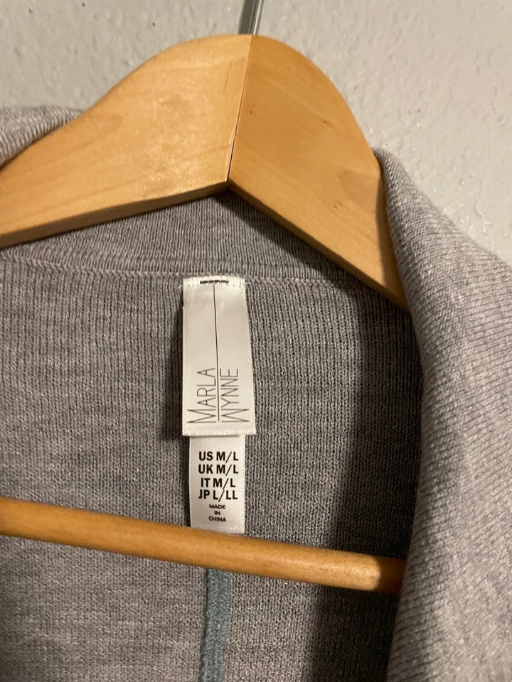 Suéter envolvente MarlaWynne para mujer talla L/XL verde azulado elástico abierto relajado Lagenlook Foto 2 de 4