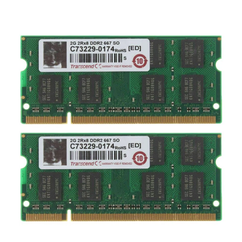 Transcend 16GB 8GB 4GB 2G DDR2 667Mhz PC2-5300 Laptop Memory Notebook RAM Lot BT - Image 4 of 4