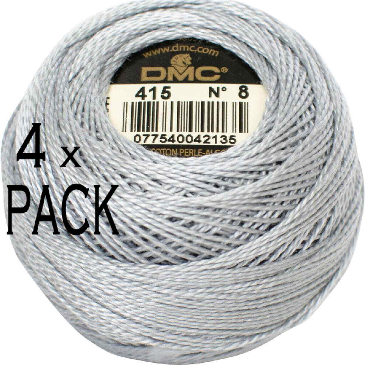 4x DMC Pearl Cotton on a ball Size 8, 10g, 116A/8-415