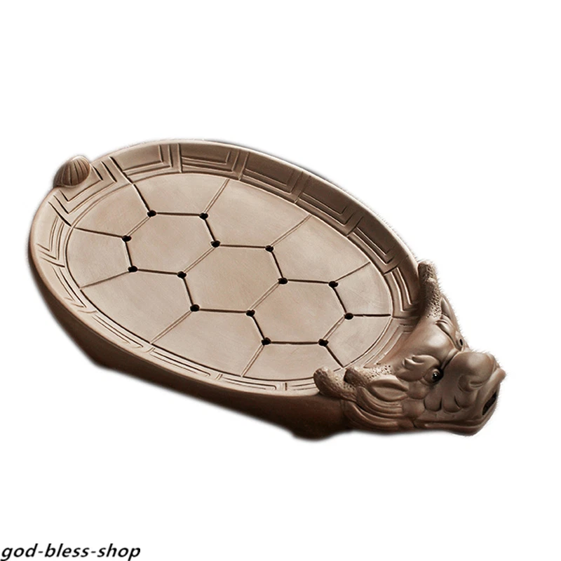 Creative Reservoir Tea Tray Turtle Statue Yixing Zisha Purple Clay Holder Plate - Image 4 of 4