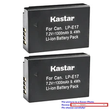 Kastar LP-E17 Battery Pack Replacement for Canon EOS R100 Mirrorless Camera