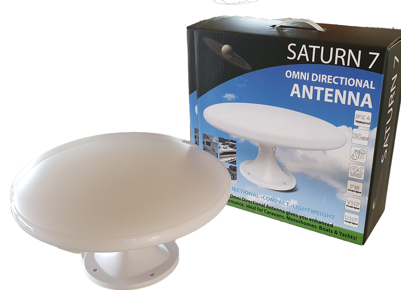 Saturn 7 Omni Directional TV Antenna Ariel LCD DVD CARAVAN MARINE