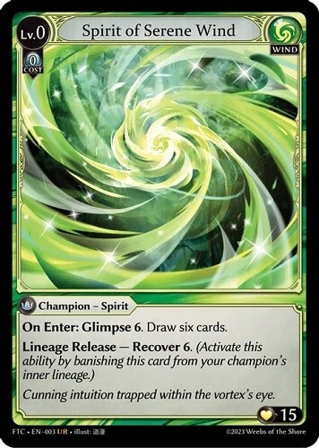 Spirit of Serene Wind EN-003 UR Grand Archive TCG FTC