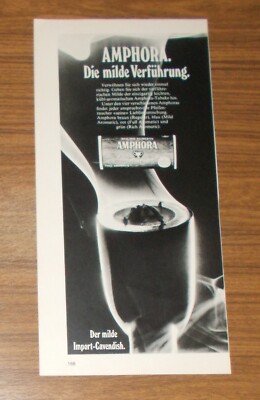 Seltene Werbung Douwe Egberts AMPHORA Extra Mild Cavendish Pfeifentabak 1973