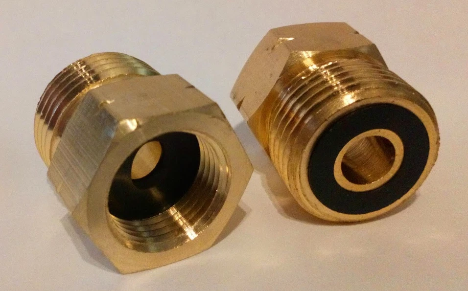 BRITE DIRECT Gas Hose Adapter 21.8-14 To G 3/8-19 Regulator Bottle Pipe Burners Brass Threat