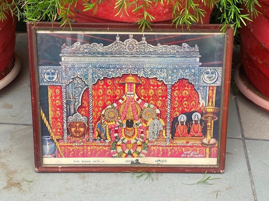 Antique Hindu Devotee God Badrinath Sringar Darshan Print Poster ...