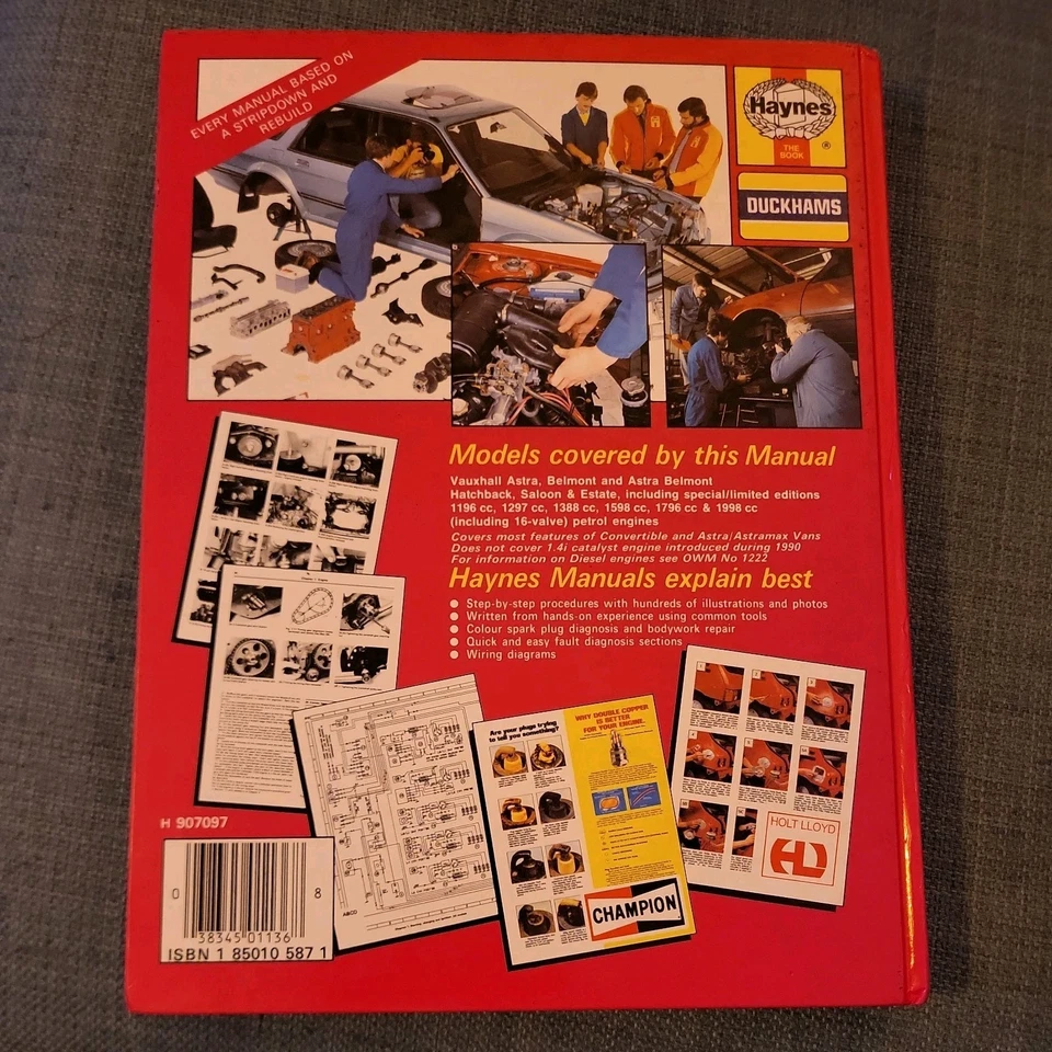 VAUXHALL ASTRA & BELMONT 1984-1991 (Petrol) HAYNES WORKSHOP MANUAL - Image 2 of 3