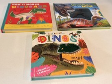 Set Of Three Dinosaur Interactive Toddler Board Books