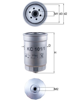 Mahle Kraftstofffilter Ø80,0Mm FüR Hyundai Ix20 I30 KIA Sorento I II Santa Fé-image