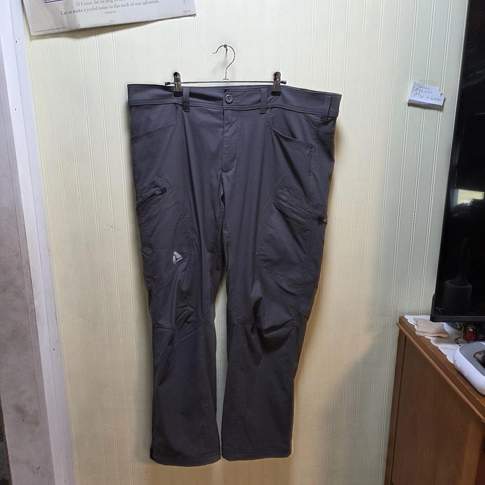 Eddie Bauer First Ascent Pants Mens 40x30 Gray Softshell Fleece Lined Ski Snow