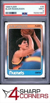 1988 FLEER #36 BLAIR RASMUSSEN RC NUGGETS PSA 9 - Image 1 of 3