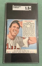 1952 Red Man Tobacco #8 Bob Feller WITH TAB SGC 1.5 CLEVELAND INDIANS