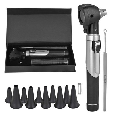 LED Otoscope Ear Exam Kit with 3 Specula & Case   Medical Diagnostic Tool