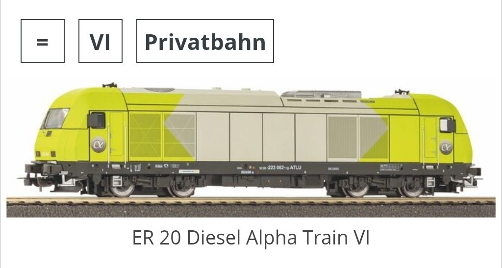 Piko ER 20 Alpha Train Diesel Locomotive 27500 HO Scale DCC Ready