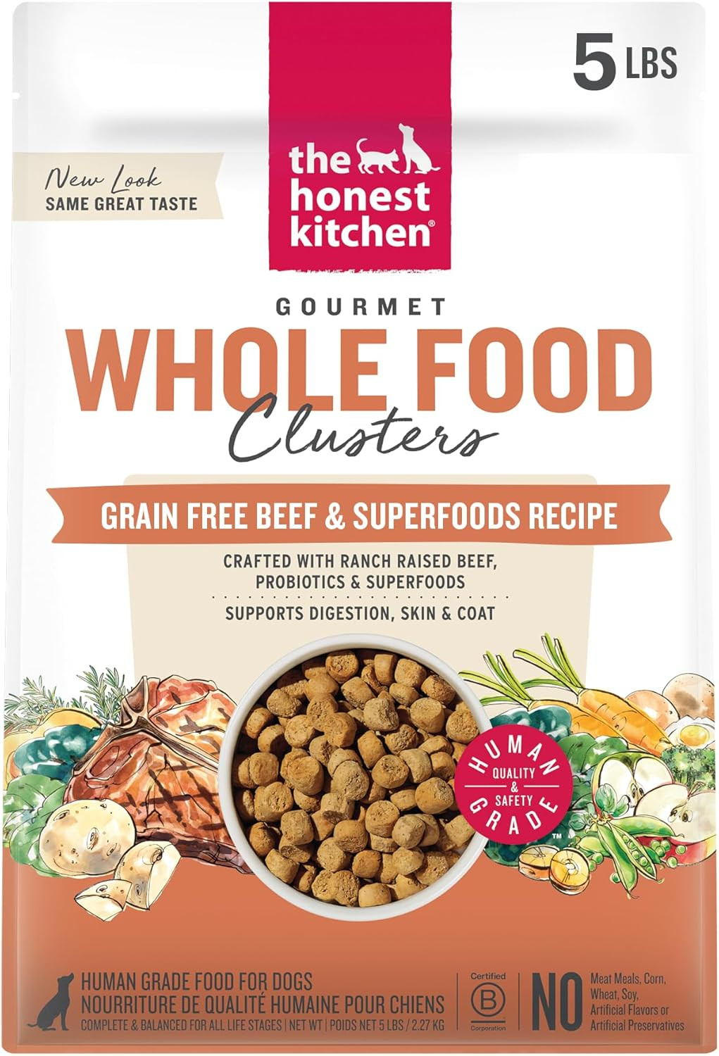 Clusters Dry Dog Food - Grain Free Beef 5 Lb Bag