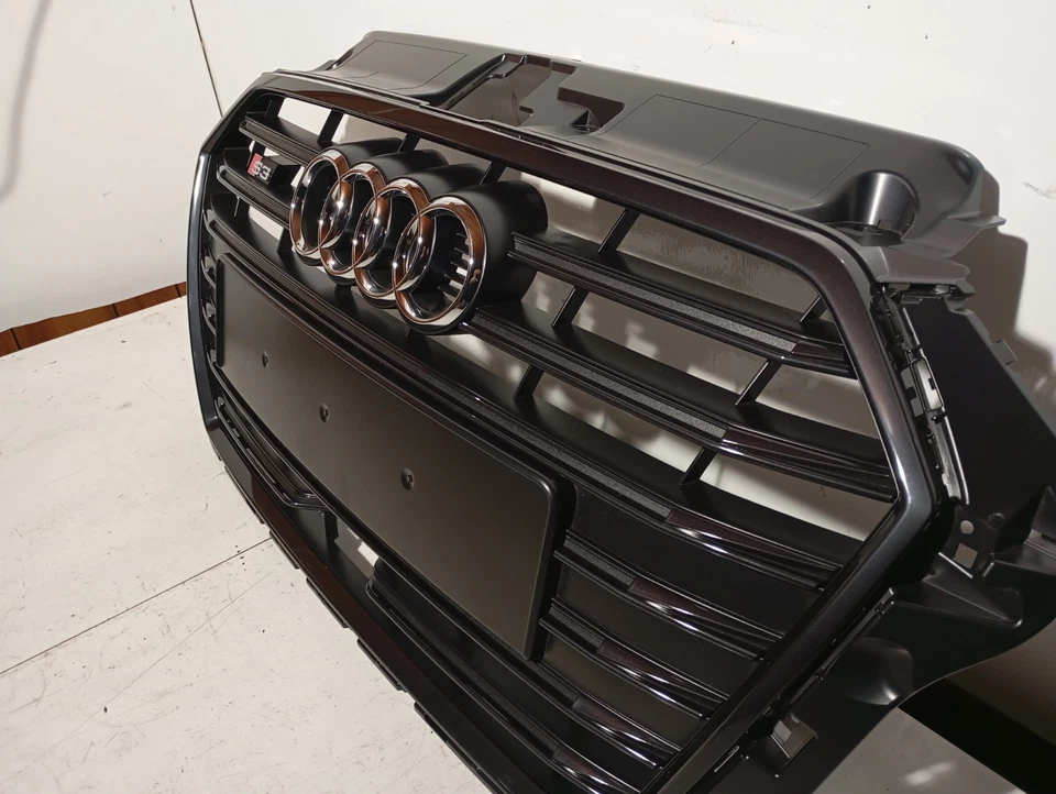 Audi A3 S3 8V3853651AE Black Front Grill Bumper Radiator Grille Radar OEM New - Image 3 of 4