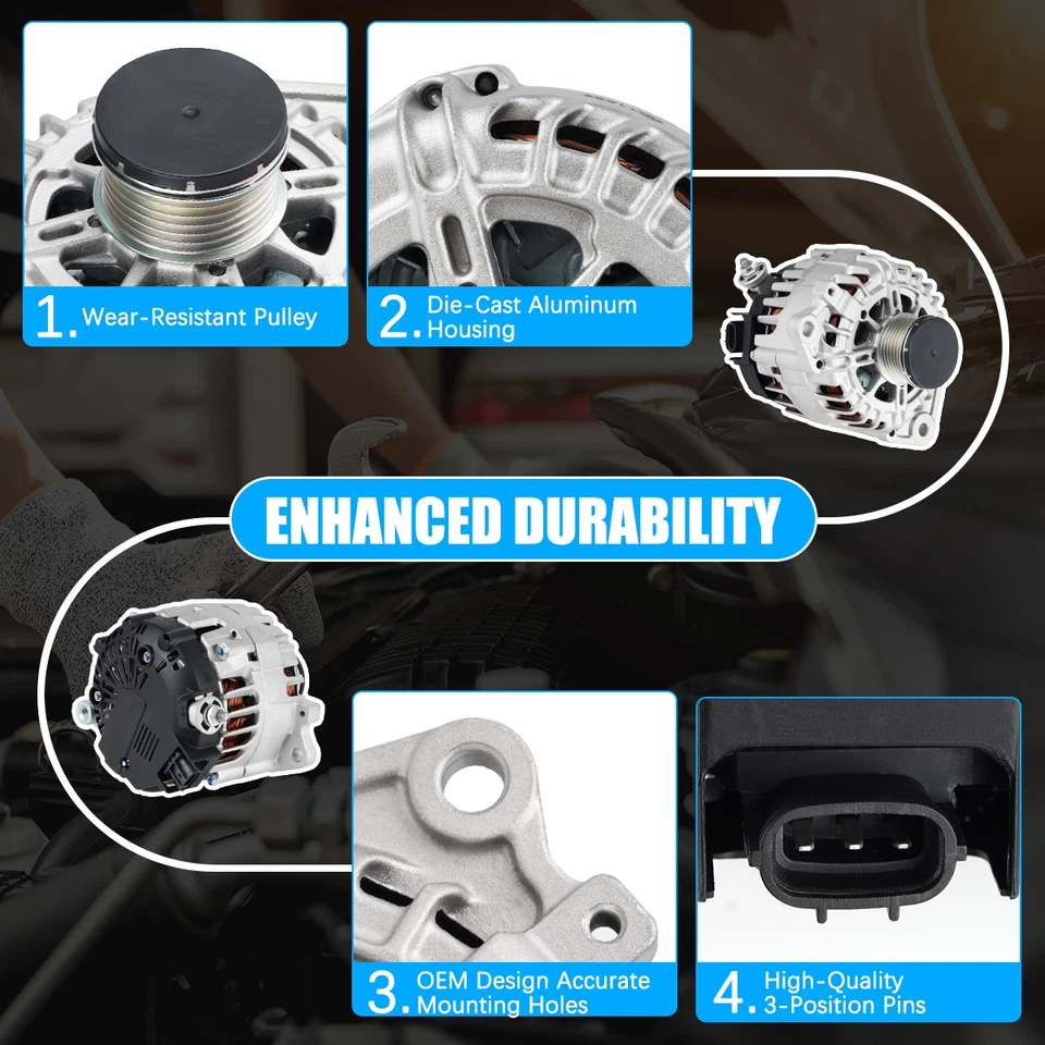 OEM Alternator for 2007 2008 2009 2011 2012 2013 Nissan Altima Sentra Rogue 2.5L - Imagem 4 de 4