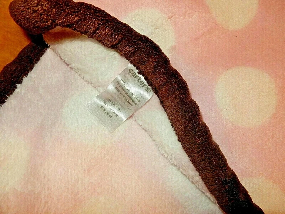 Manta de cuna polar de felpa rosa lunares corazón de Carter Kidsline 7D LN 30x40 Foto 3 de 4