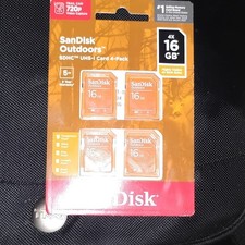 SanDisk Outdoors 16GB SDHC UHS-I Class 10 Card 4-Pack Waterproof Shockproof