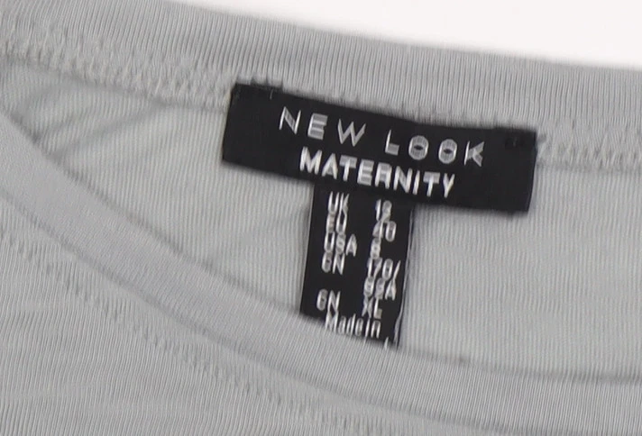 New Look Maternity Grey Wrap T-Shirt, Size 12 - Image 3 of 4