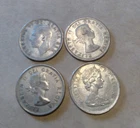 Lot of 4 Vintage Canadian Quarters -- 80% Silver 1952. 1955, 1960 and 1968 (50%)