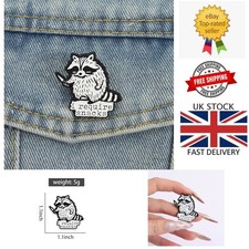 Raccoon Pin - I Require Snacks Enamel Brooch - Funny Gift for Kids