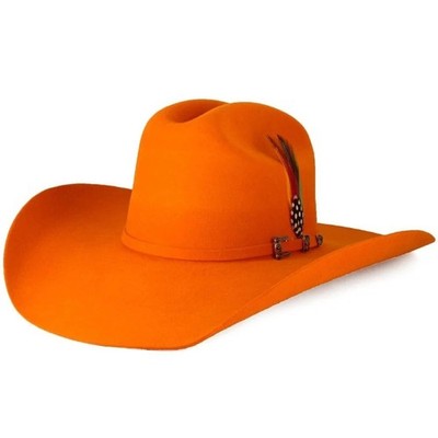 Original Stone 100X Western Cowboy Hat for Men and Women Roper Style - Orange