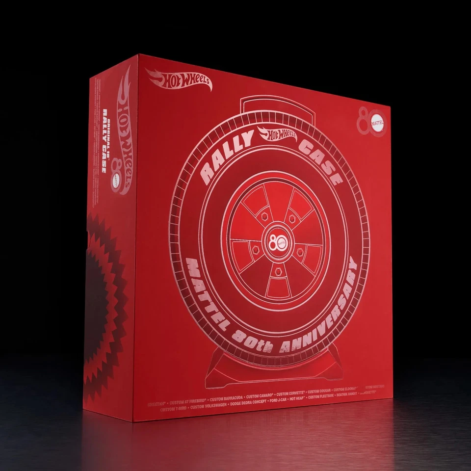 Hot Wheels RLC Mattel 80th Anniversary Original 16 Rally Case Set Spectra Red! - Image 3 of 4