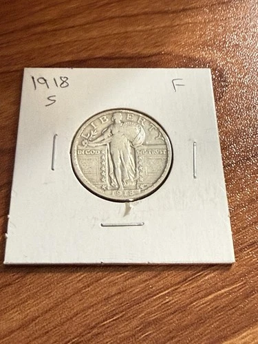 New Listing1918-S Standing Liberty Silver Quarter ~ Old US Coin #551