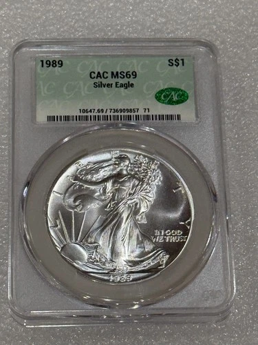 1989 Silver Eagle CAC MS 69 ~ NO SPOTS ~ PRISTINE