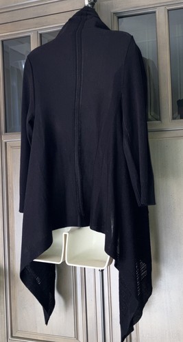 Worthington maglione cardigan donna leggero nero acrilico fazzoletto S - Foto 10 di 13