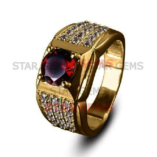 Real Red Ruby Gemstone 14k Gold Plated Silver Anniversary Gift For