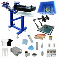 Updated Floor Type 3Color 1Station Screen Printing Kit Press Printer&RotaryDryer