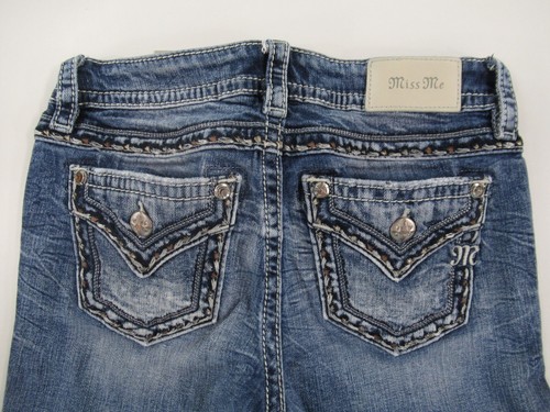 MISS ME LOW-RISE (BOOT) JEANS TAG SIZE 27 MEASURED 28X32 MM#927 - Picture 8 of 10