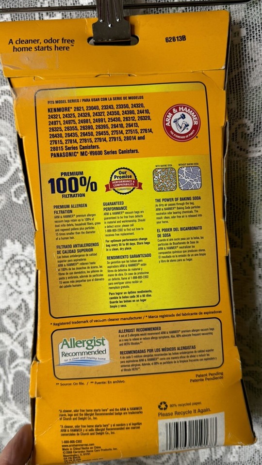 4 Arm & Hammer Vacuum Bags Kenmore C Q 5055 Panasonic c5 c18 Odor