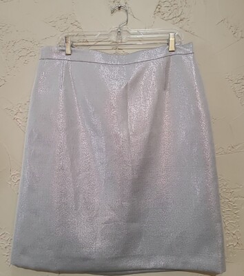 Akris Gray Shimmer Skirt Sz 14