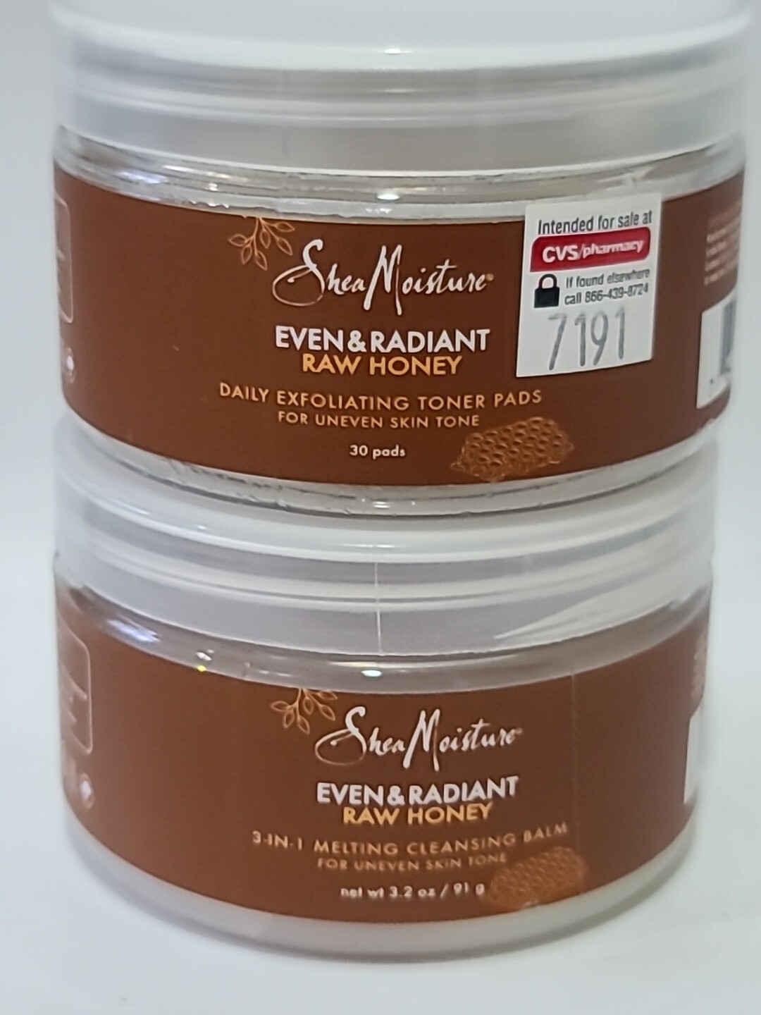 SheaMoisture EVEN & RADIANT • RAW HONEY  Toner Pads - 30 PADS & CLEANSING BALM 