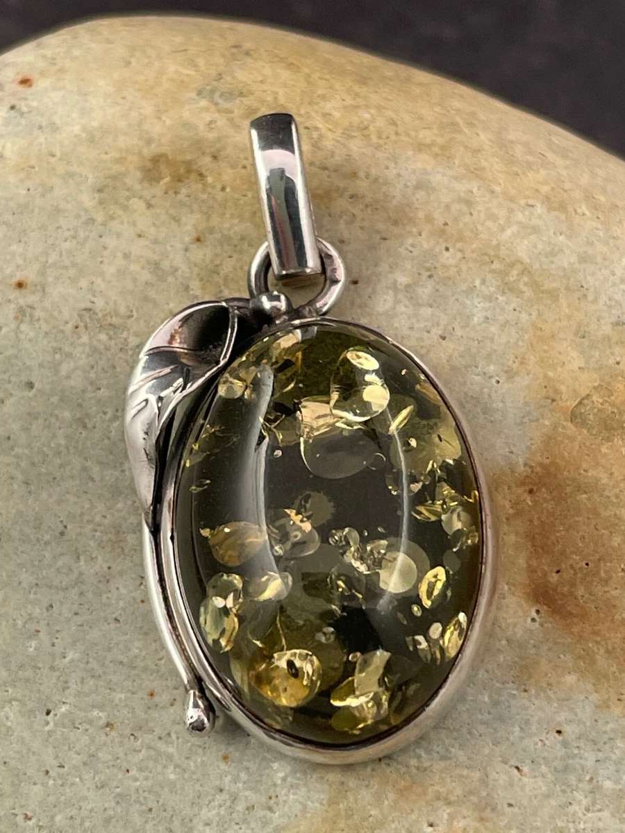 Green amber pendants sale