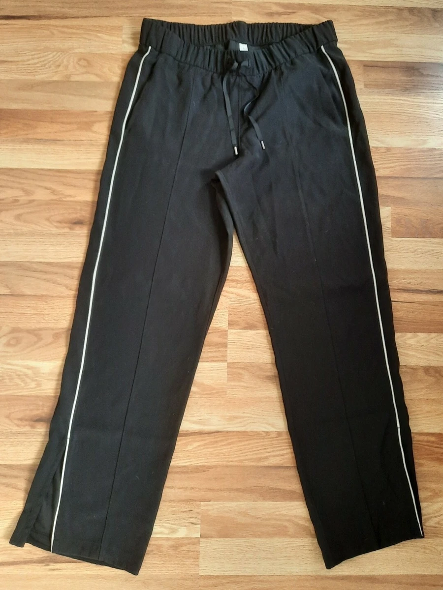 Lululemon On The Right Track Pant Womens Sz 10 Black Wide Leg Lounge Pants