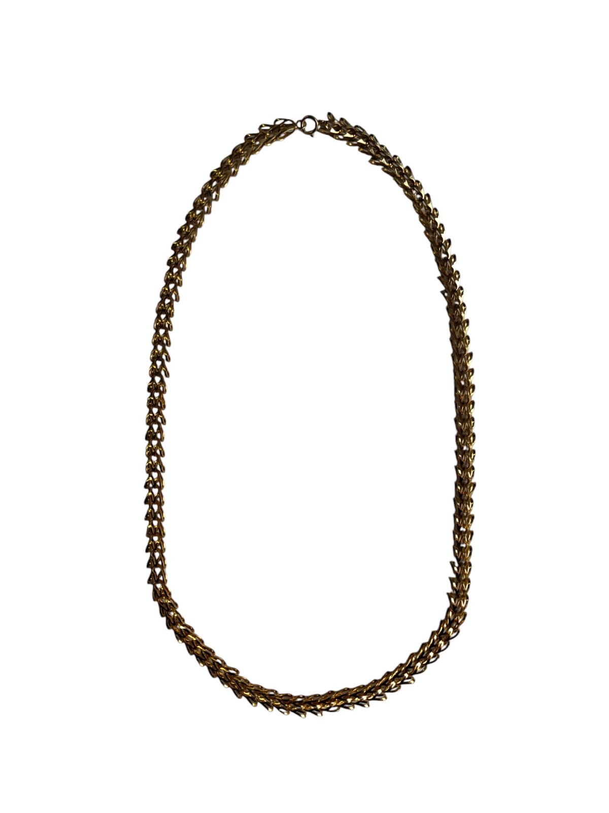 Collar cadena trenzada bañada en oro