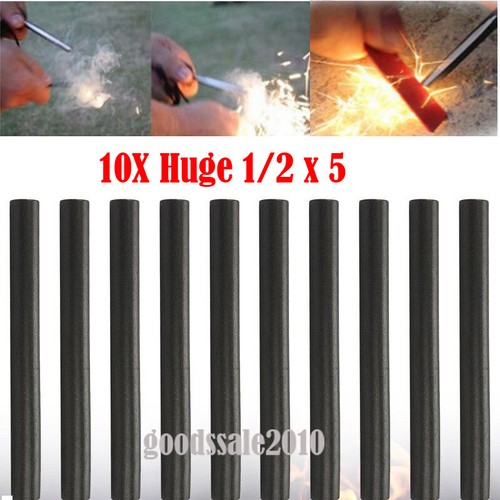 HUGE 5"x1/2"FERROCERIUM FERRO ROD Fire Starter Magnesium Flint Military Survival - Picture 3 of 21
