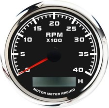 W Pro 85mm Tachometer 4000 Rpm Hour Meter Waterproof Car Marine Boat Gas Diesel