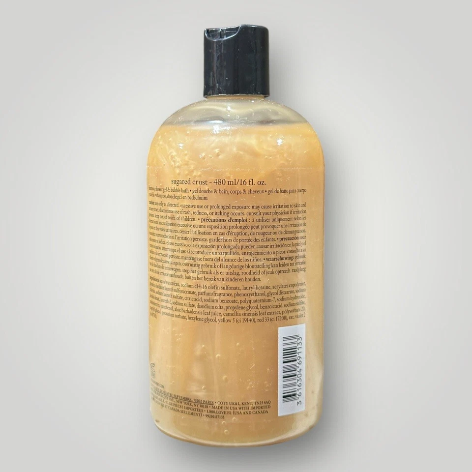 Champú Philosophy Sugared Crust, gel de ducha y baño de burbujas 16 OZ sellado Foto 2 de 2